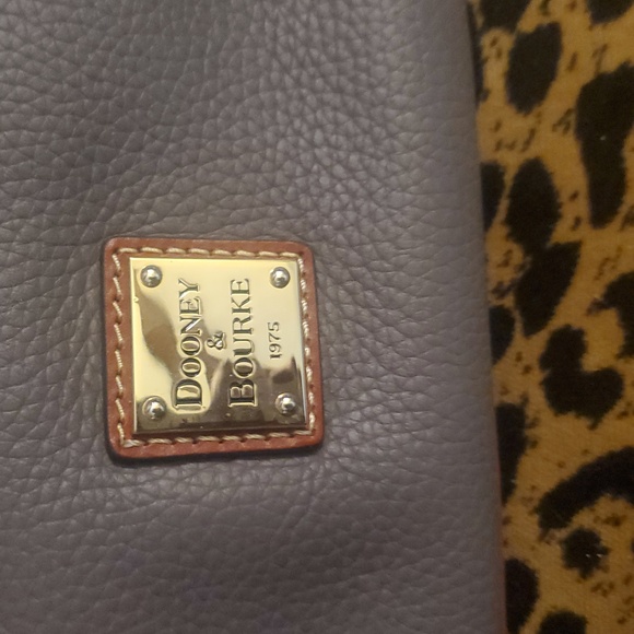 DOONEY & BOURKE  Gray and Brown Pebble Grain Leather Shoulder Bag - Picture 2 of 9